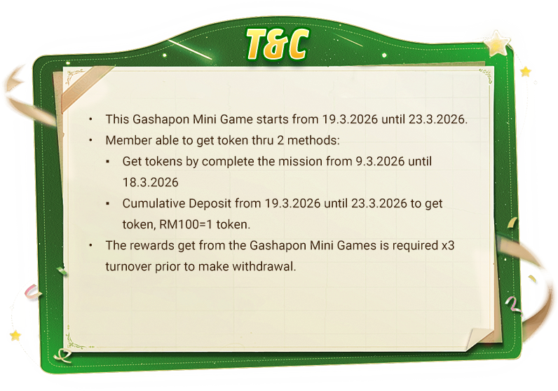 terms and conditions gashapon